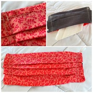 Pleated Cloth Face Mask in Petite Pink Floral